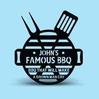 Famous BBQ Metal Grill Sign