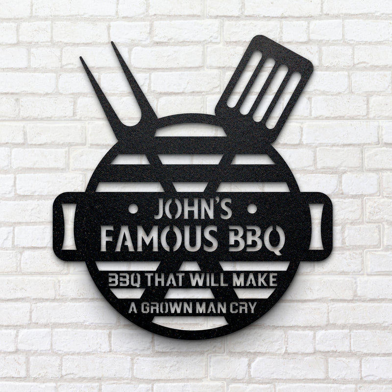 Famous BBQ Metal Grill Sign