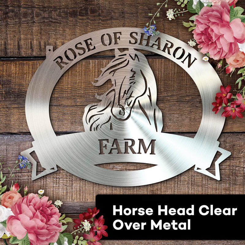 Metal Stallion Farm Sign