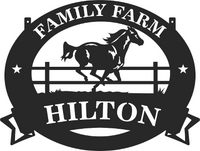 Metal Family Farm Horse Sign