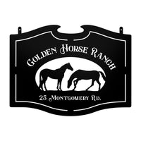 Golden Horse Custom Metal Ranch Sign