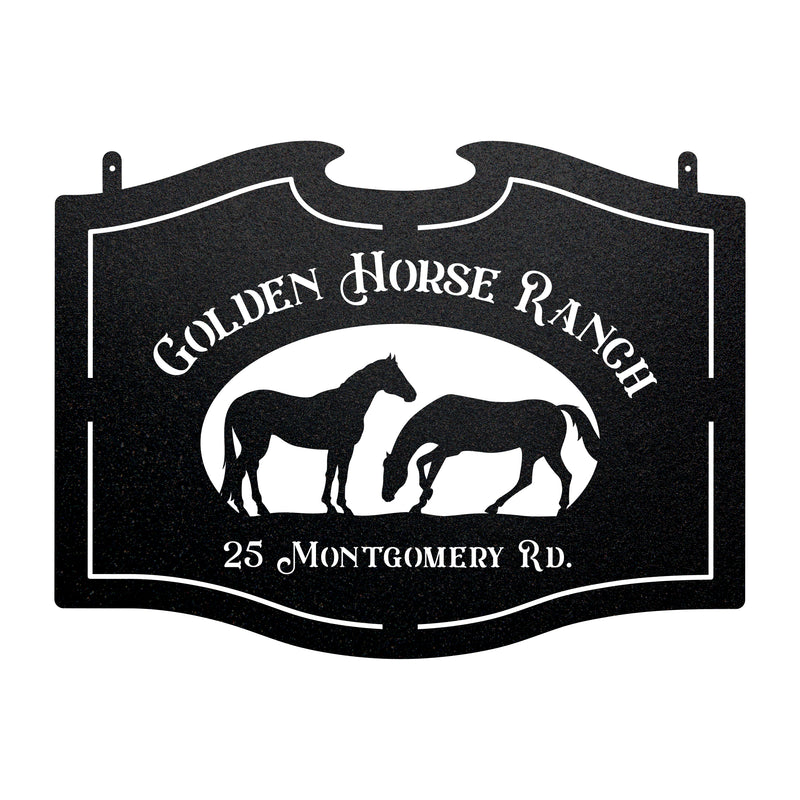 Golden Horse Custom Metal Ranch Sign
