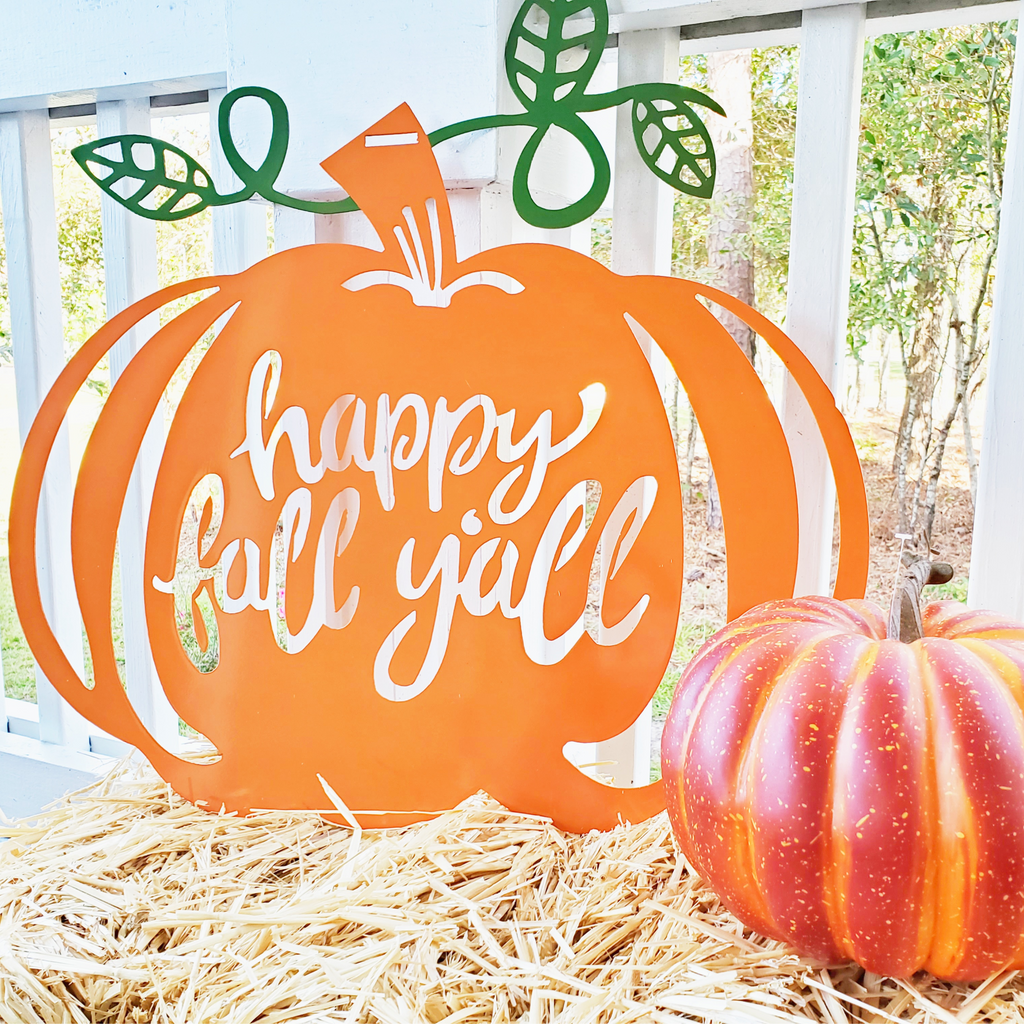 Happy Fall Y'all Pumpkin Porch Sign