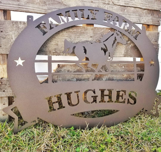 Metal Family Farm Horse Sign