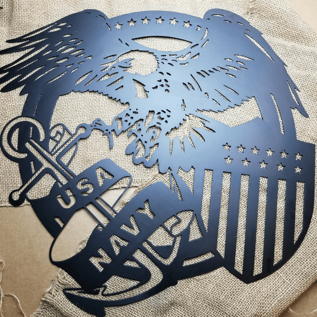 Metal Navy Emblem Wall Art