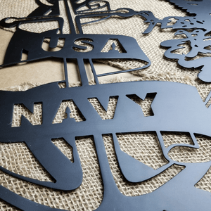 Metal Navy Emblem Wall Art