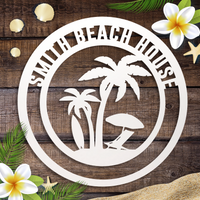 Palm Tree Beach House Sign