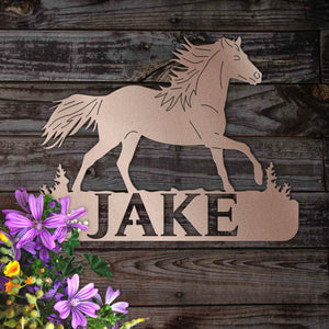 Personalized Trotting Horse Sign for Home or Barn
