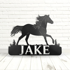 Personalized Trotting Horse Sign for Home or Barn